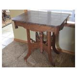 Antique Eastlake Marble-Top Lamp Table
