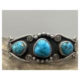 Homer Hijoe Navajo Turquoise & Sterling Cuff
