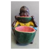 Cast Iron Boy W/ Watermelon Black Americana