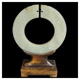 Antique Chinese Jade Bi Disk Dragons