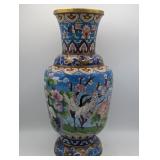 CLOISONNE LARGE CHINESE CRANE, DRAGON, CHERRY
