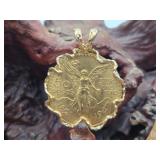 1947 50 Pesos Gold Coin w/ 14K Pendant Frame