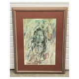 Native American Print by Troy Anderson, Signed &