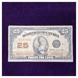 1923 Dominion of Canada "Shinplaster" 25 Cent