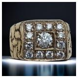 Mens 14k Yellow Gold w/ Diamond Ring No markings