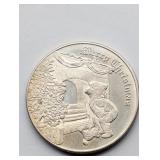 2002 1 OZ FINE SILVER ROUND MERRY CHRISTMAS