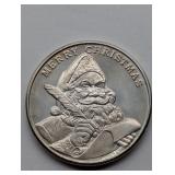 2001 SANTA 1 OZ FINE SILVER ROUND