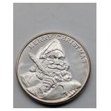 1998 SANTA 1 OZ FINE SILVER ROUND