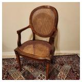 Louis XVI French Wood & Cane Chair & Armchair