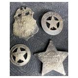 4 VINTAGE BADGE REPLICAS LINCOLN CO. SHERIFF,