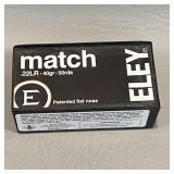 ELEY Match 22 LR Ammunition , 1 Box, 50 Rounds,