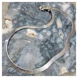 Sterling Silver Herringbone Choker, 17", 15.52g