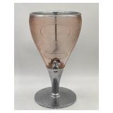 Pink Glass Mission Orange Soda Syrup Dispenser