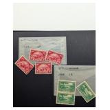 1924 & 1925 UNUSED US POSTAGE STAMPS 1 CENT & 2