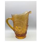 IMPERIAL GLASS CO. CHEERY WREATH AMBER PITCHER