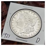 1921 D Morgan Silver Dollar