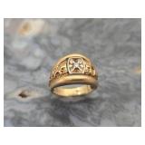 10kt Gold & Diamond Unisex Ring 10.3g