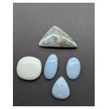 BLUE OPALS & MOSS AGATE CABACHONS