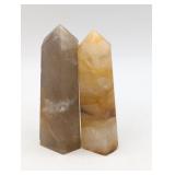 SMOKEY QUARTZ & GOLDEN HAIR QUARTZ 4" TOWERS