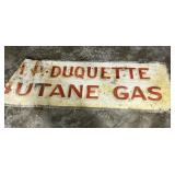 Vintage Duquette Butane Gas Sign Double Sided w