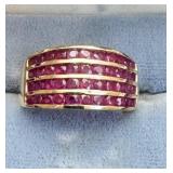 14k Yellow Gold Ring w/ Rubies Size 9.5