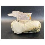 Carved Bird / Owl on Natural Crystal Formation
