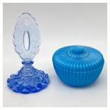 Antique Blue Perfume Bottle & ARKO Blue Trinket
