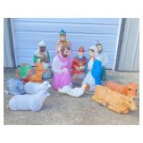 13 PCS. LIGHTED BLOW-MOLD NATIVITY SET CHRISTMAS