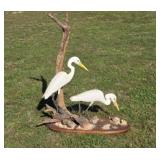 Geoffrey & Joanie Skeete Carved Heron Sculpture
