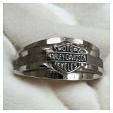 10k White Gold Harley Davidson Ring Size 4.75