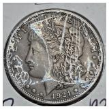 1921 D Morgan Silver Dollar