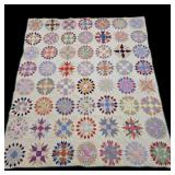Vintage Star Variation Hand Pieced / Quilted Quilt