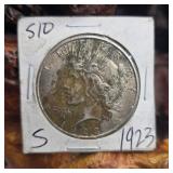 1923 S Silver Peace Dollar