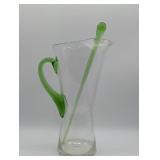 HANDBLOWN GLASS MARTINI PITCHER WITH GLASS STIR