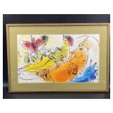 Marc Chagall Lithograph , The Accordian