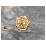 Vtg 14kt Gold & Diamond Ladies Floral Ring 6.5g