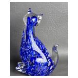 Murano Millefiori Style Art Glass Cat