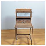 ANTIQUE TEACHERS TRAVEL DESK FOLDS UP