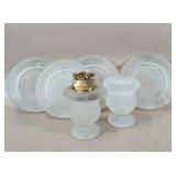 TIARA EXCLUSIVE FROSTED TABLE LIGHTER & ASHTRAY