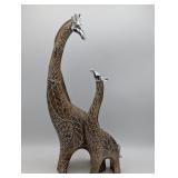 MAMA GIRAFFE & BABY STATUE 16" TALL