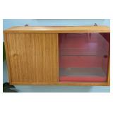 Mid Century Hanging Cocktail Cabinet w/ glass