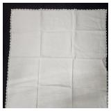 Antique Lace Trimmed Tablecloth Monogrammed