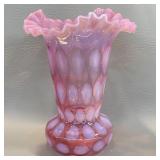 Vintage Fenton Dot Optic Pattern Opalescent Vase