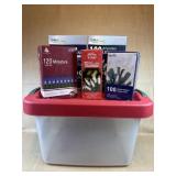 Storage Tote with 5 Christmas Light Boxes