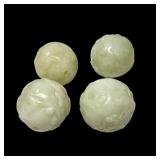 Vtg Carved Jade Beads Jumbo Luck Dragons