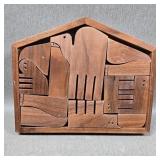 Vintage Wooden Nativity Scene Puzzle