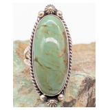 SZ. 9.5, STERLING SILVER TURQUOISE RING