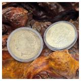 Two 1921 Morgan Silver Dollars