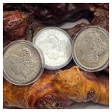 Three1921 Morgan Silver Dollars