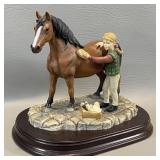 Girl Grooming Horse Figurine , Leonardo